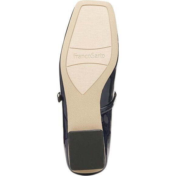 Franco Sarto Womens Sapphire Blue Patent Faux Leather Tinsley Mary Jane Flat - Picture 4 of 9